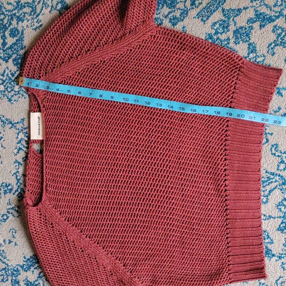 Misha & Puff Women's Soft, Cotton Net Knit Sweater - Rust Brown - Picture 11 of 12